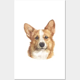 Pembroke Welsh Corgi Watercolor Art Posters and Art